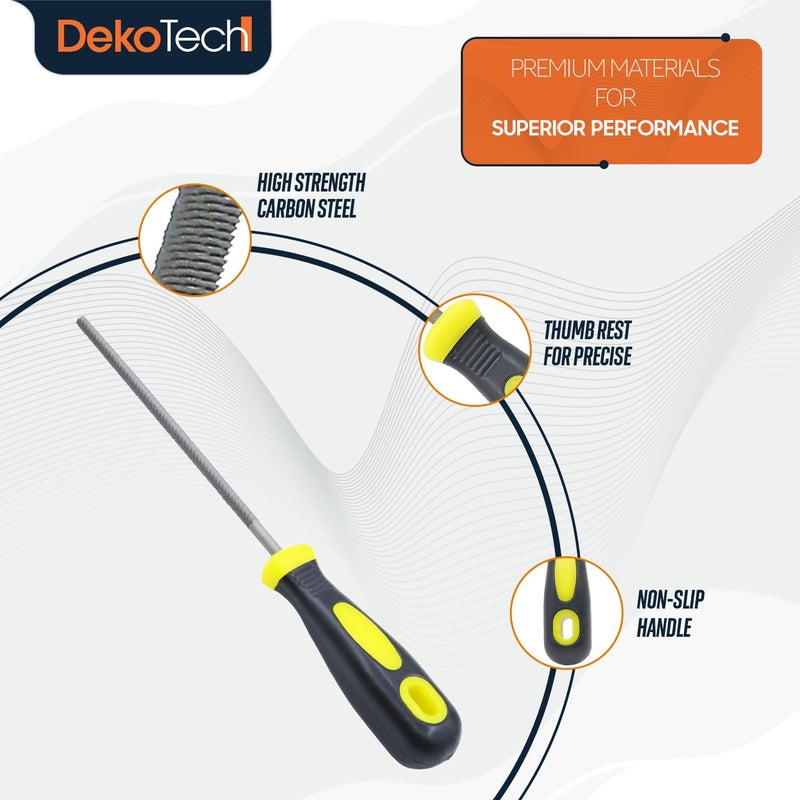 DekoTech Dekotec 6-Inch Round File – High Carbon Steel Hand File with Ergonomic Anti-Slip Handle - Image 2